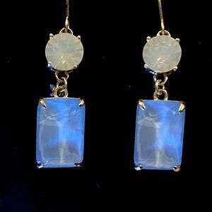 Light blue sparkly drop earrings